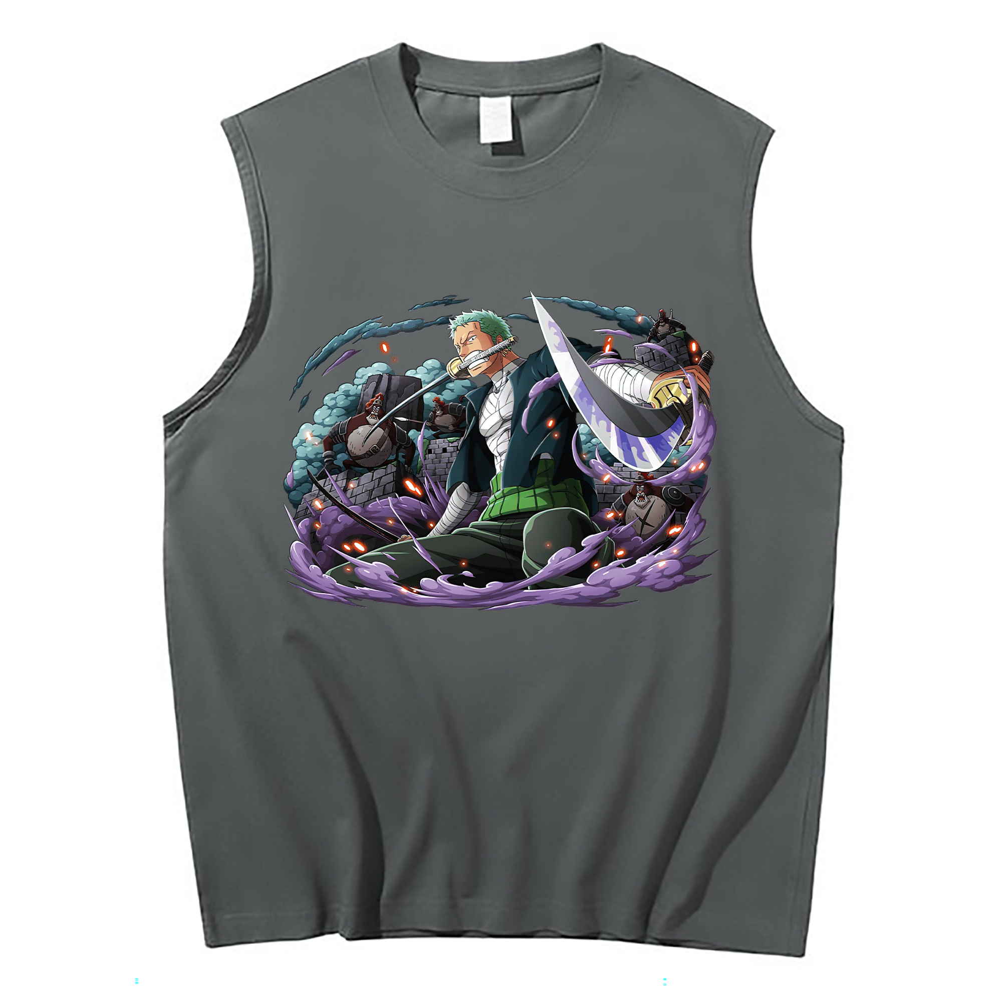 ワンピース ロロノア・ゾロ ONE PIECE Roronoa Zoro コットン100％タンクトップ（フロントプリント）